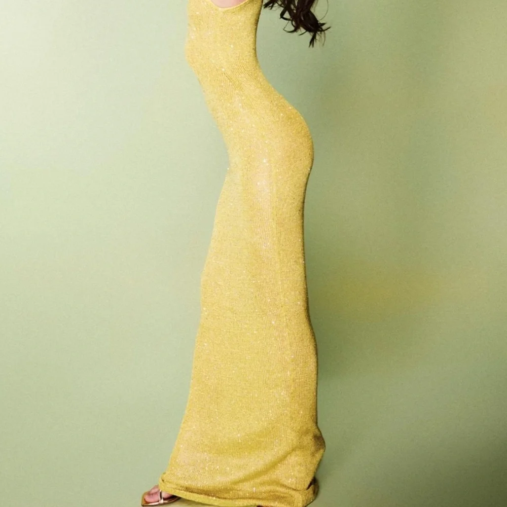 ASTA resort Natalia Dress - Chartreuse Sequin - Picture 6 of 8
